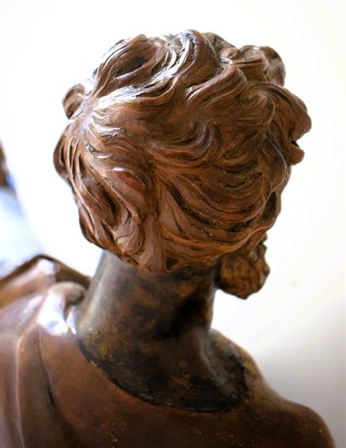 "Saint Peter" Bronze and terracotta sculpture